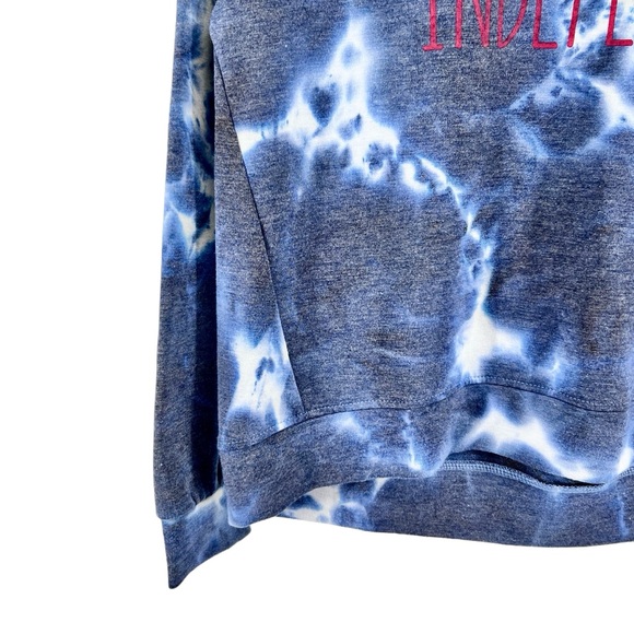 Rae Dunn Womens Miss Independent Crewneck Sweatshirt Medium Navy White Tie Dye - Picture 5 of 13